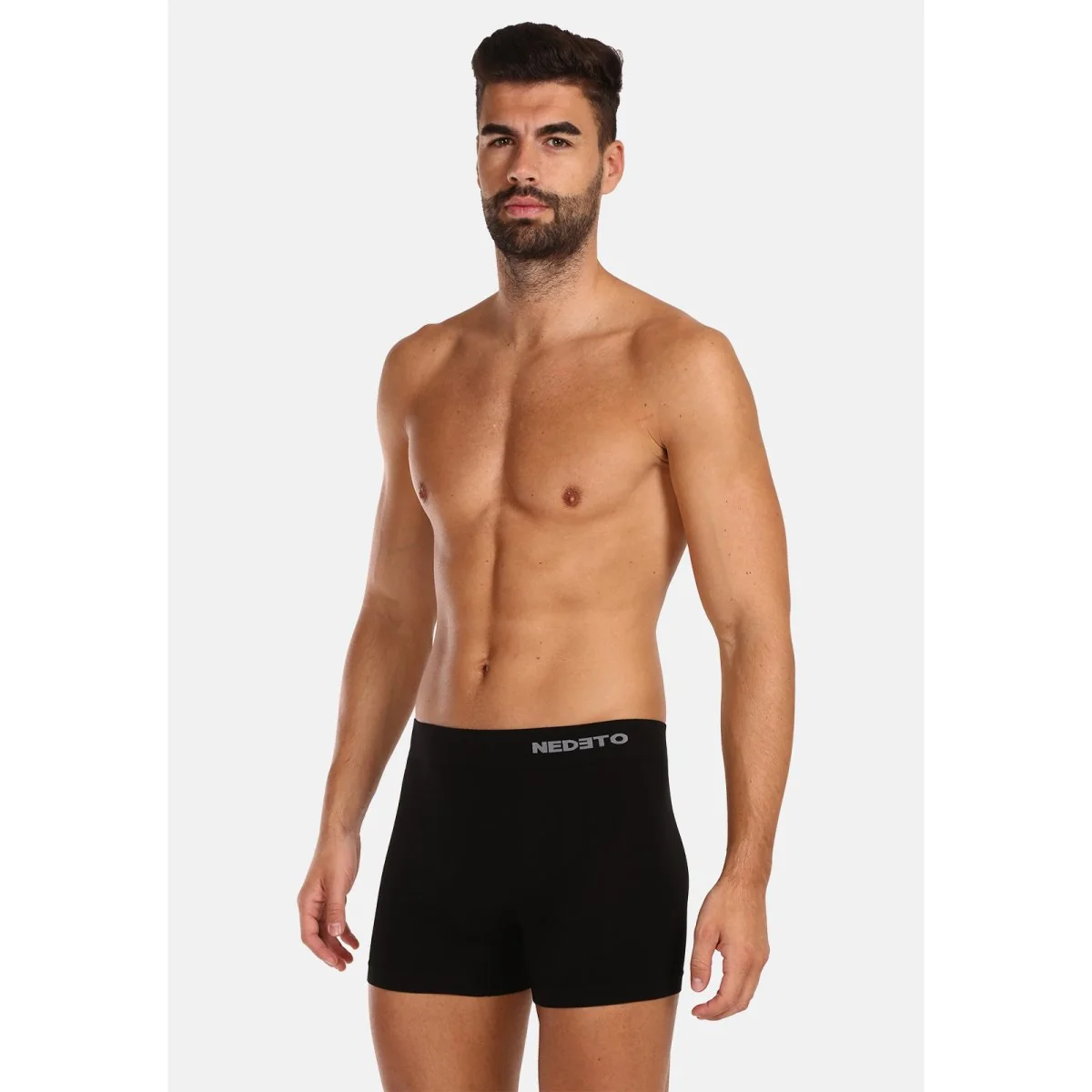 5PACK pánske boxerky bezšvové bambusové čierne (5NDTB001S) XXL