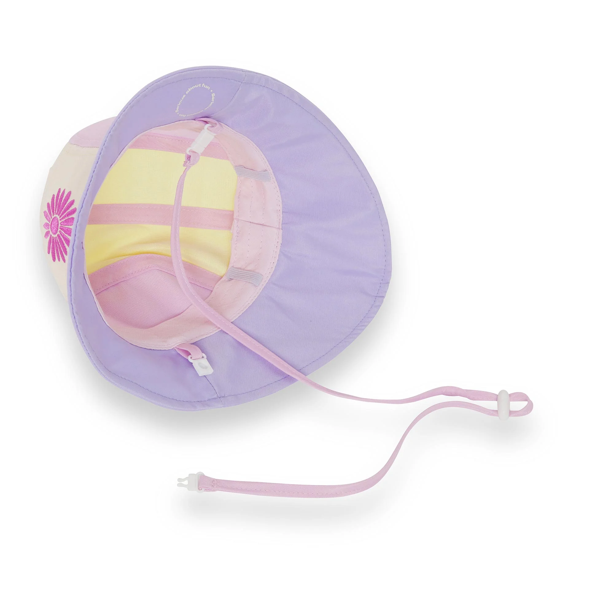 KiETLA FUN FLEUR klobúčik s UV ochranou - Flower Yellow 46 - 49 cm