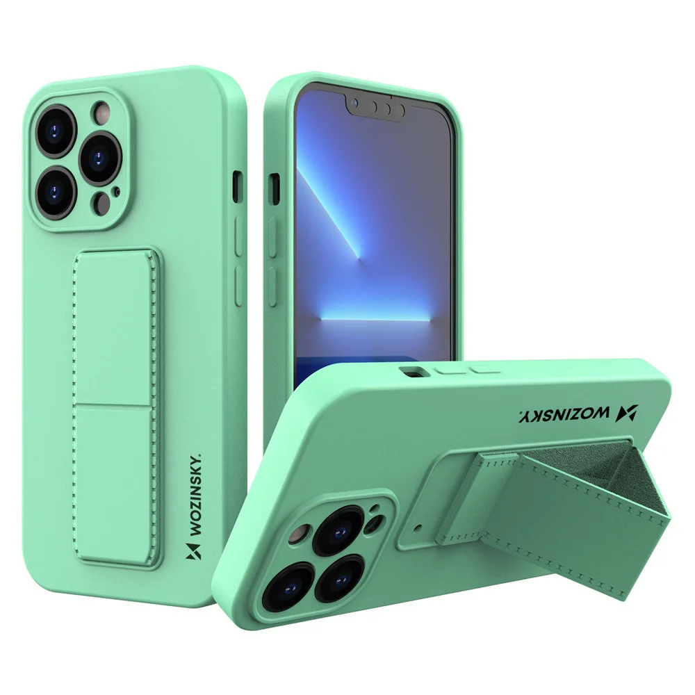 MG Kickstand silikónový kryt na iPhone 13 Pro, mint