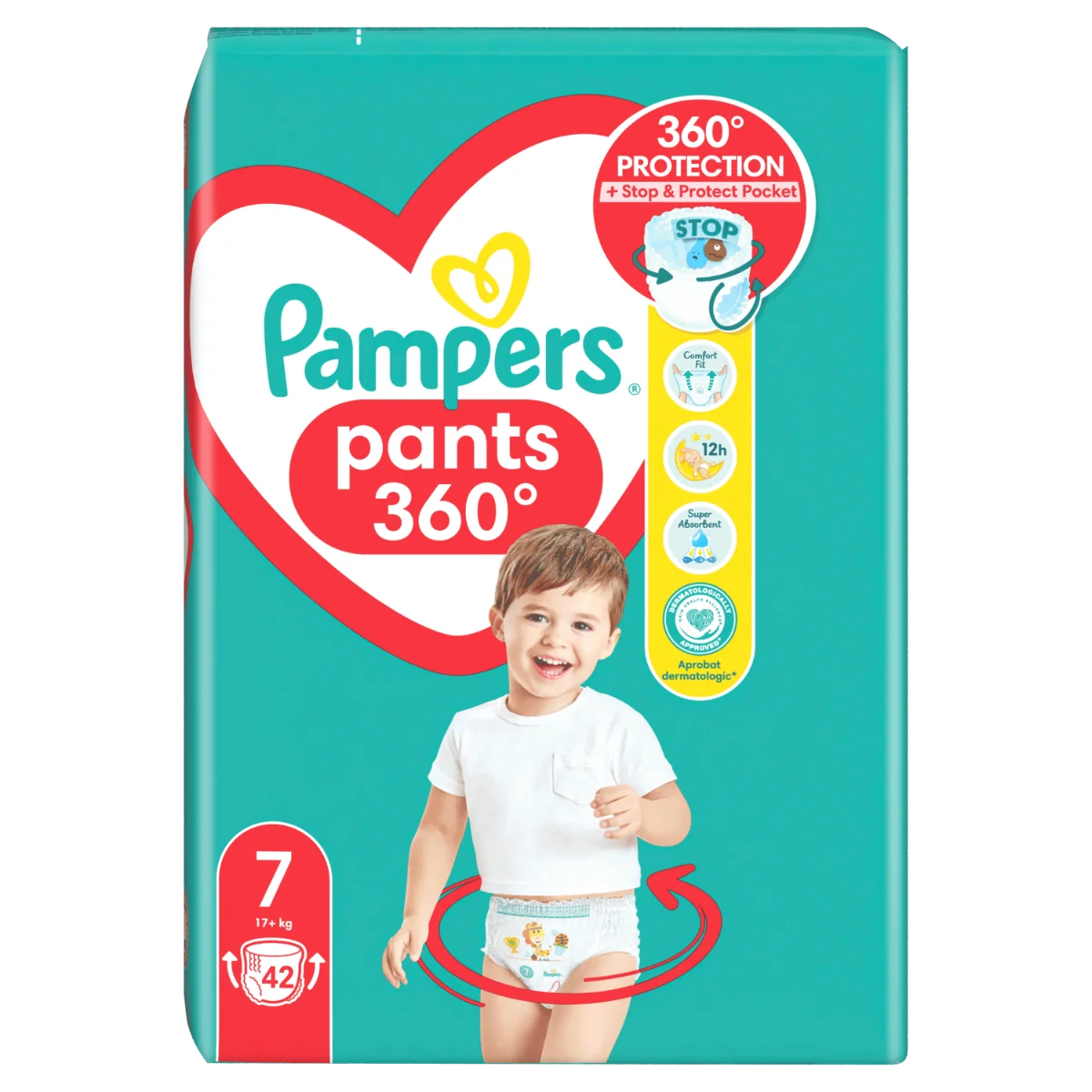 PAMPERS PANTS PLIEN.NOHAVICKY V.7 17KG 42KS 1×42 ks, plienkové nohavičky vo veľkosti 7