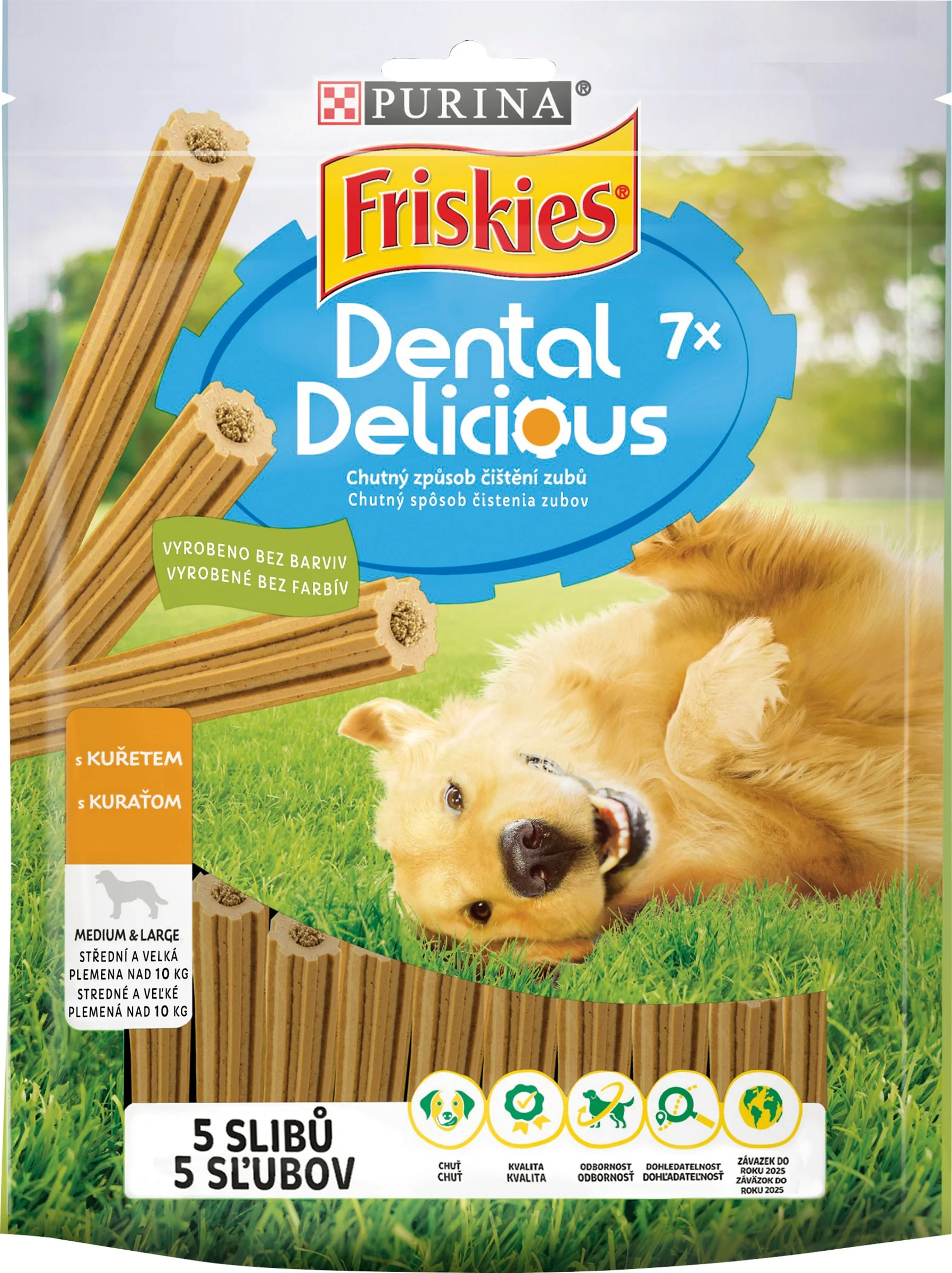 FRISKIES DENTAL DELICIOUS 1x200g s kuraťom 1×200 g, doplnkové krmivo pre dospelých psov stredných a veľkých plemien