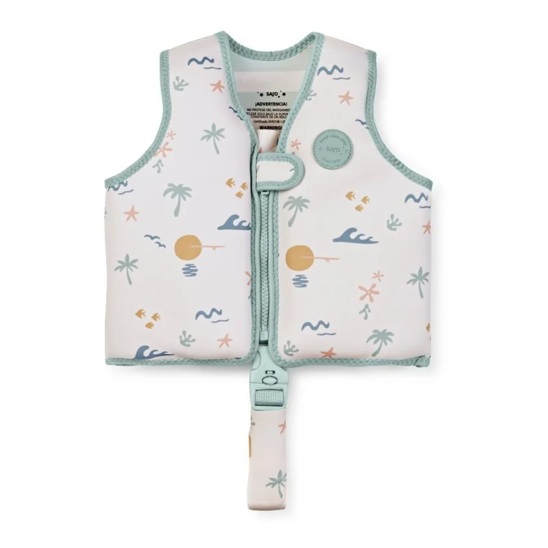 Saro Baby plavecká neoprénová vesta s UV ochranou (3-6r) Tropicool Pink