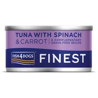 FISH4DOGS Konzerva pre psy Finest tuniak s mrkvou a špenátom 85g