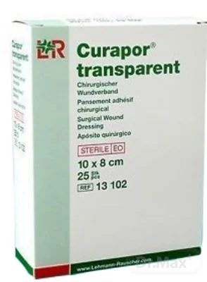 CURAPOR KRYTIE NA RANY TRANSPARENT 10x8 cm sterilné, vodeodolné 1x25 ks