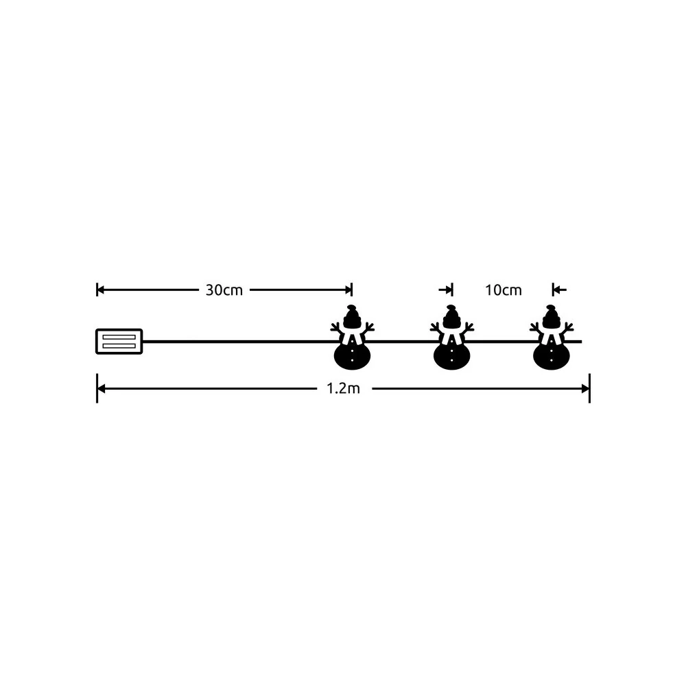 Modee Lighting LED dekorácia 10 LED 90cm snehuliak 2xAA batérie