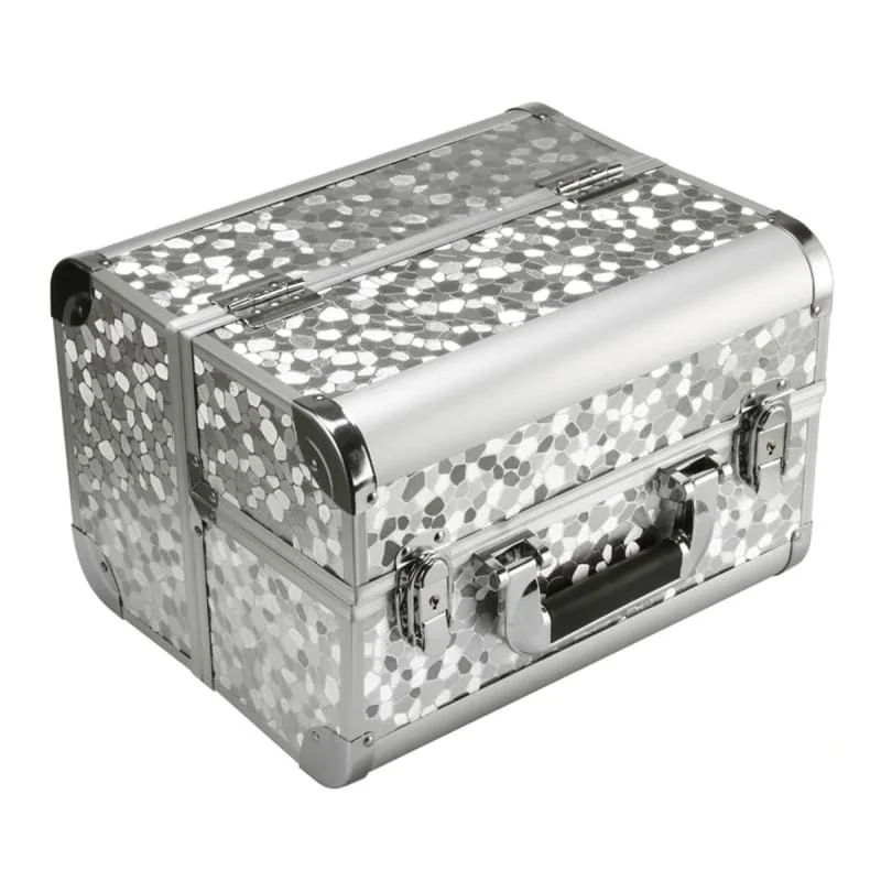 Kozmetický kufrík / organizér - Kufor 30,5x20,5x25cm strieborný