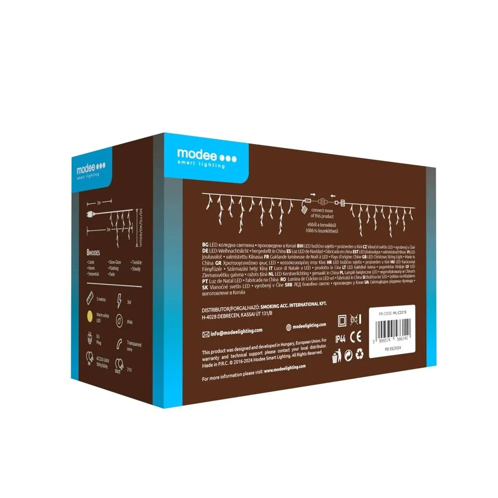 Modee Lighting LED vianočná reťaz 100LED 2m cencúlové reťaze 70cm