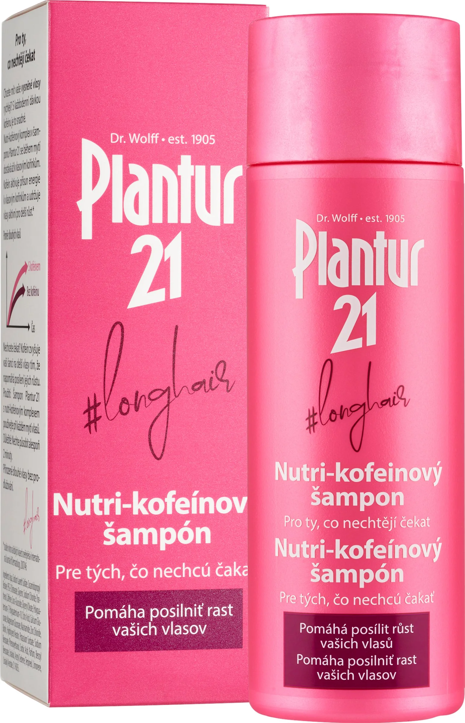 Plantur 21 longhair Nutri-kofeinový šampón 1×200 ml, šampón na rast vlasov