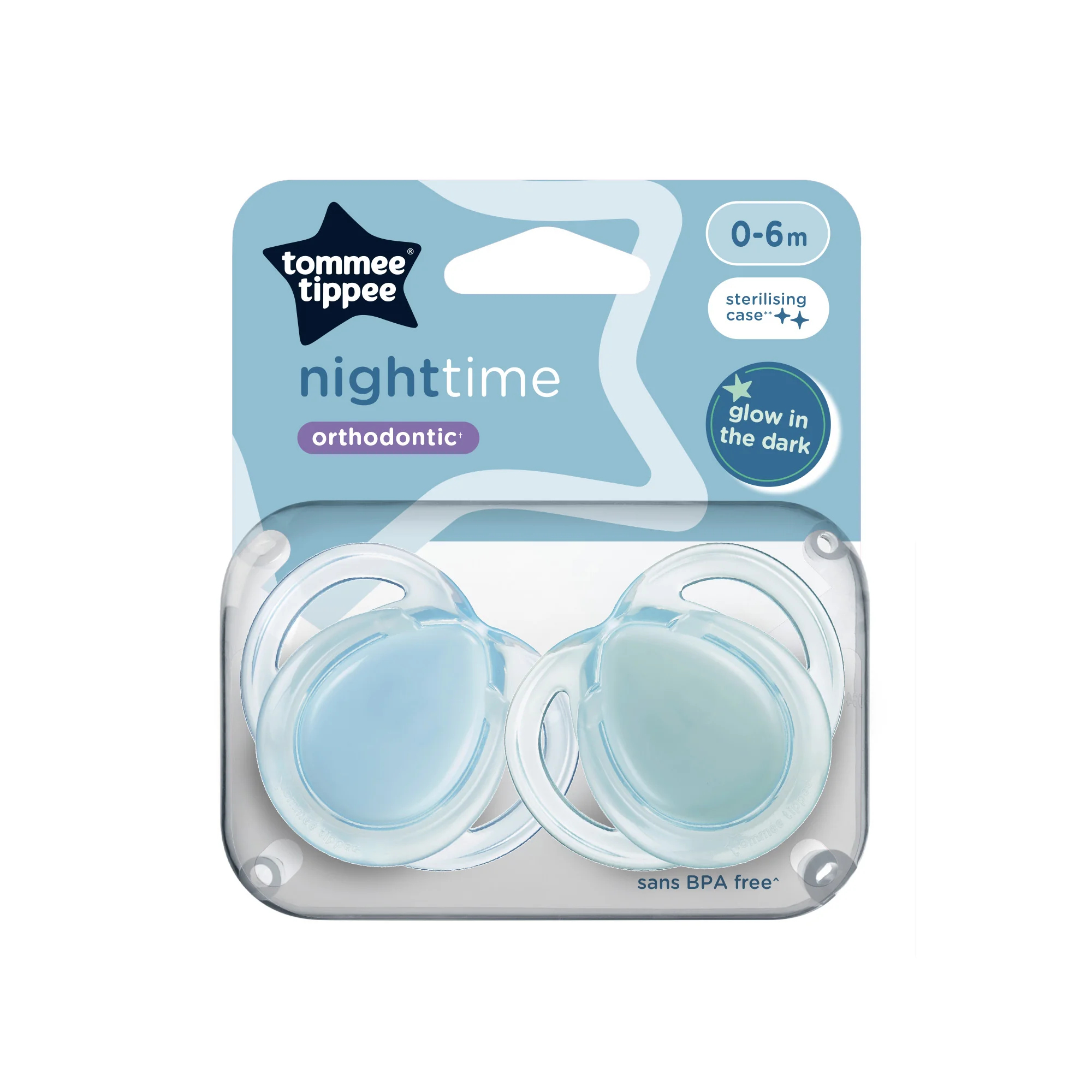 Tommee Tippee Cumlík Night-time 0-6m- viac farebných variant 2 ks