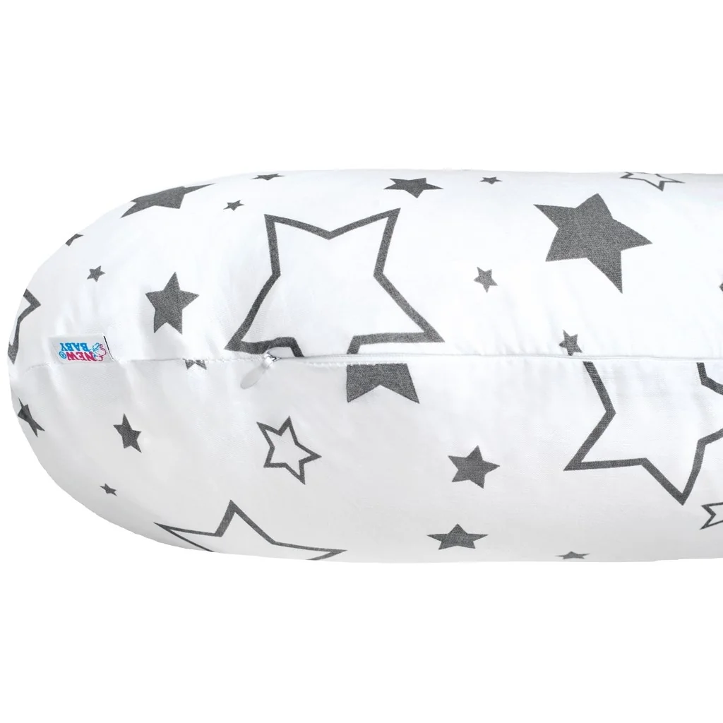 Univerzálny dojčiaci vankúš v tvare C New Baby hviezdy sivé ,