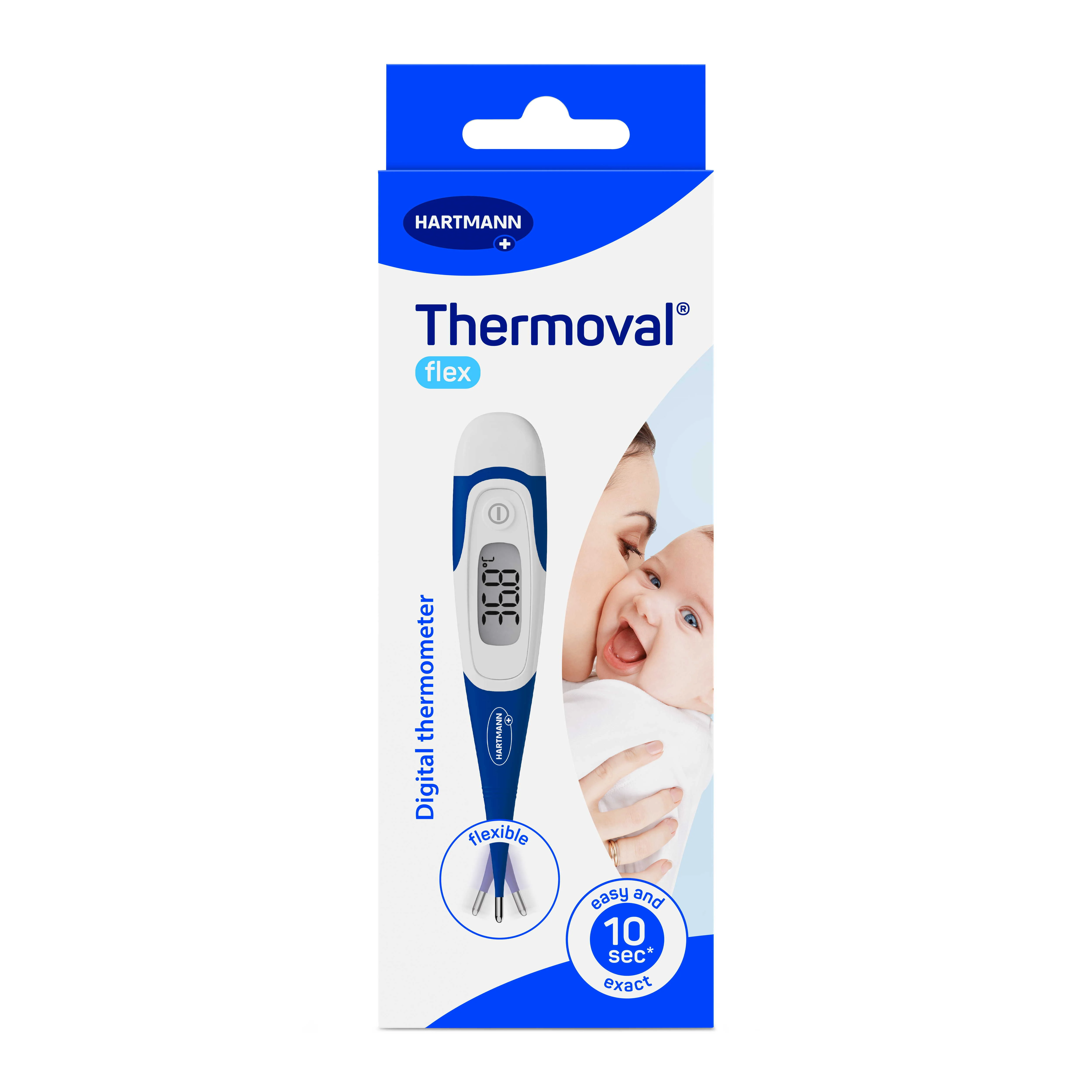 Thermoval flex digitálny teplomer so zvukovým alarmom horúčky a flexibilnou špičkou 1 ks