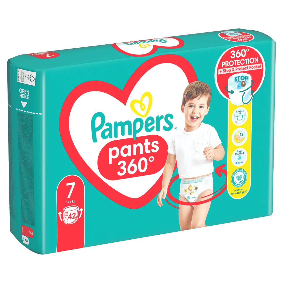 PAMPERS PANTS PLIEN.NOHAVICKY V.7 17KG 42KS 1×42 ks, plienkové nohavičky vo veľkosti 7