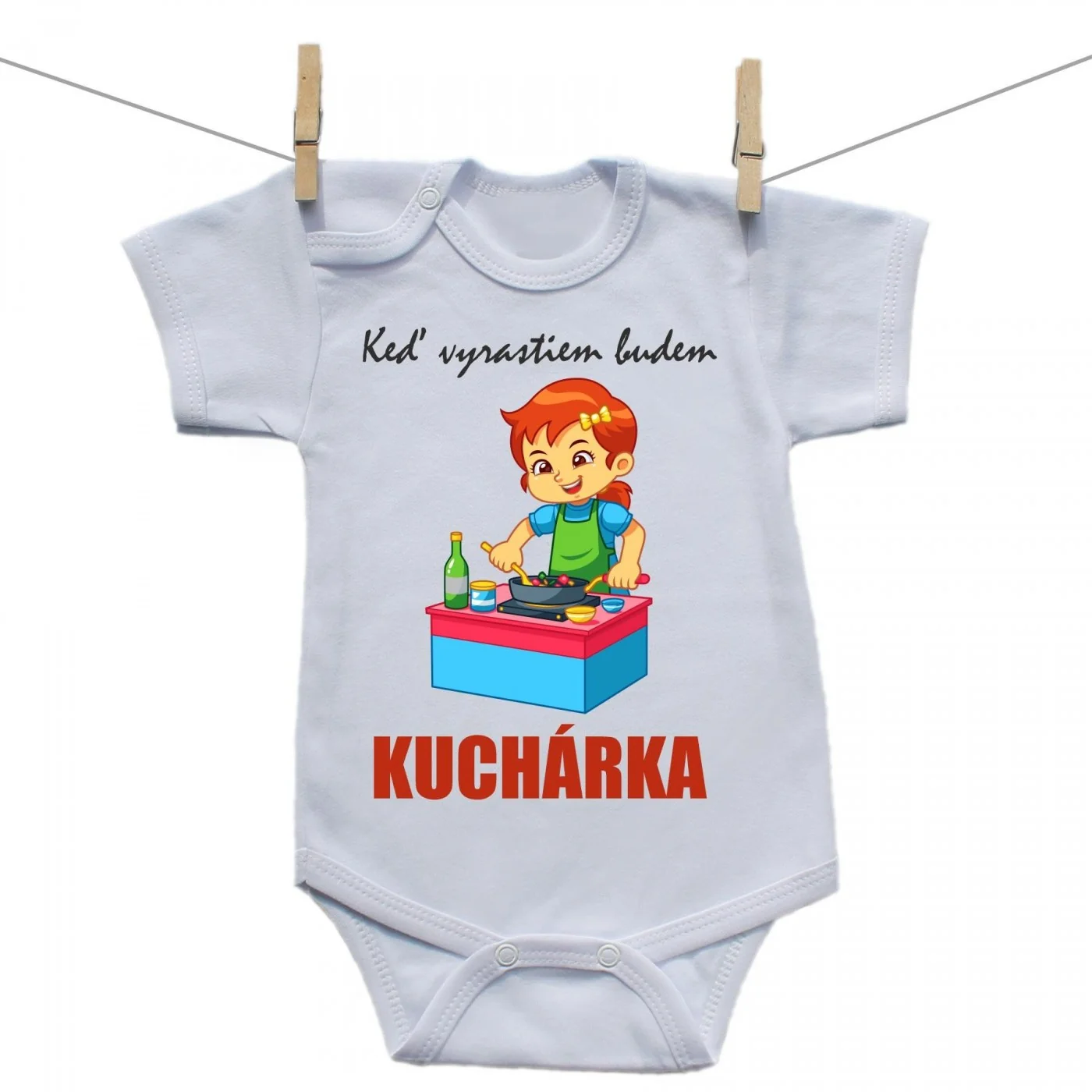 Boodyy Body s krátkym rukávom Keď vyrastiem budem kuchárka Veľkosť: 62