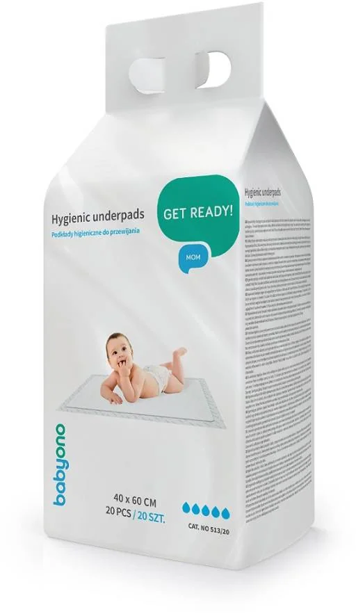 BABYONO Podložky prebaľovacie pod dieťa 40x60 cm, 20ks 1×20 ks, prebaľovacie podložky
