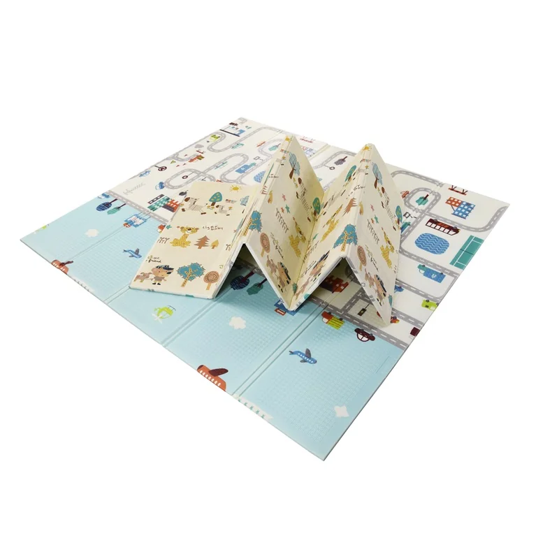 Asalvo skladacia hracia podložka PLAY MAT XXL 200×180 cm City-Forest