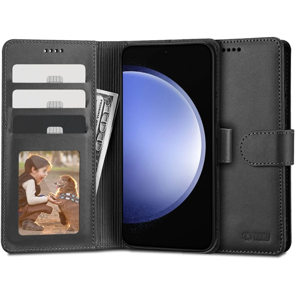 Tech-Protect Wallet knižkové puzdro na Samsung Galaxy S23 FE, čierne 
