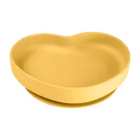 Canpol babies Silikónový tanier s prísavkou SRDCE 6m+ žltý