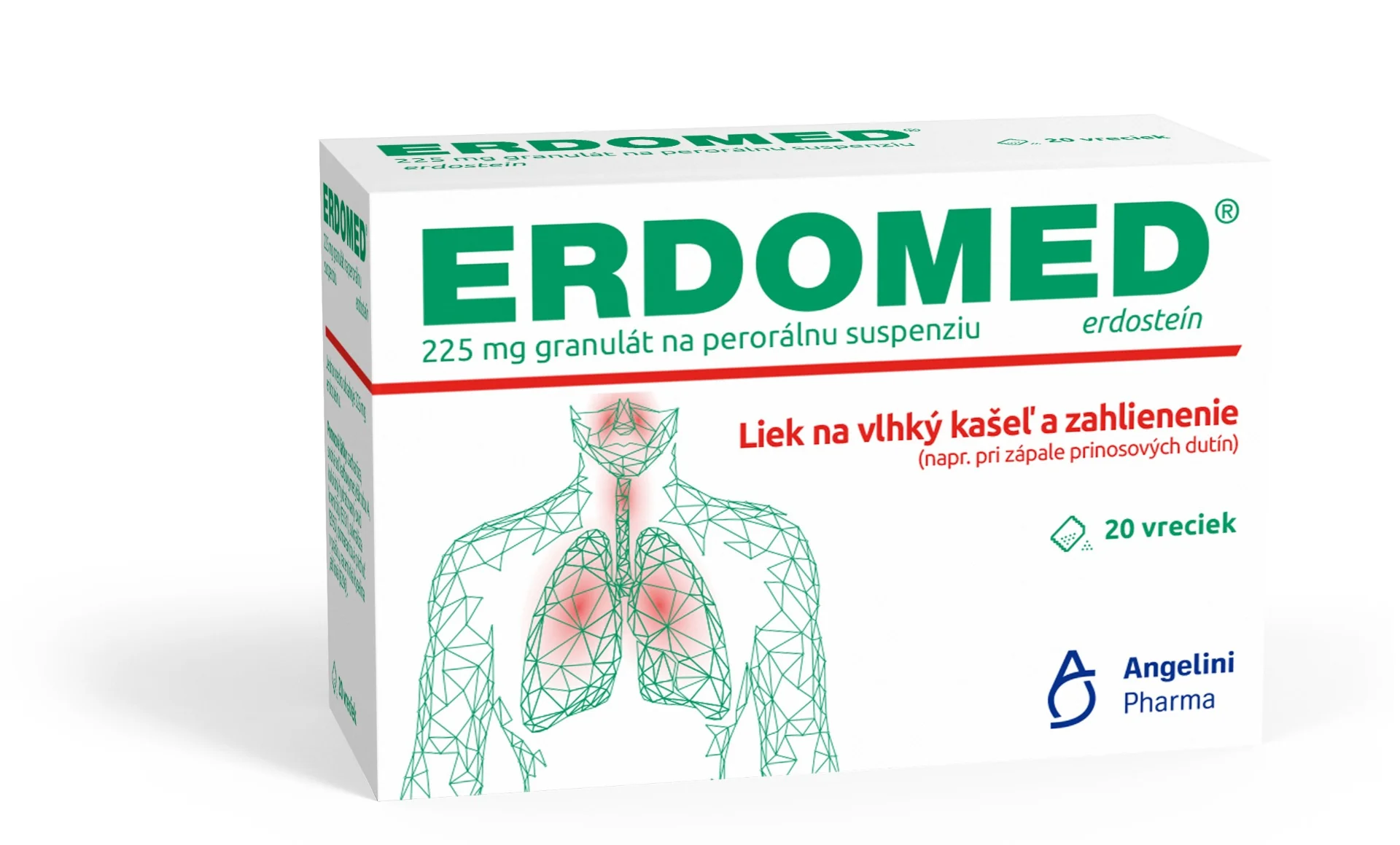 ERDOMED 225 mg 1×20 ks, vrecúška