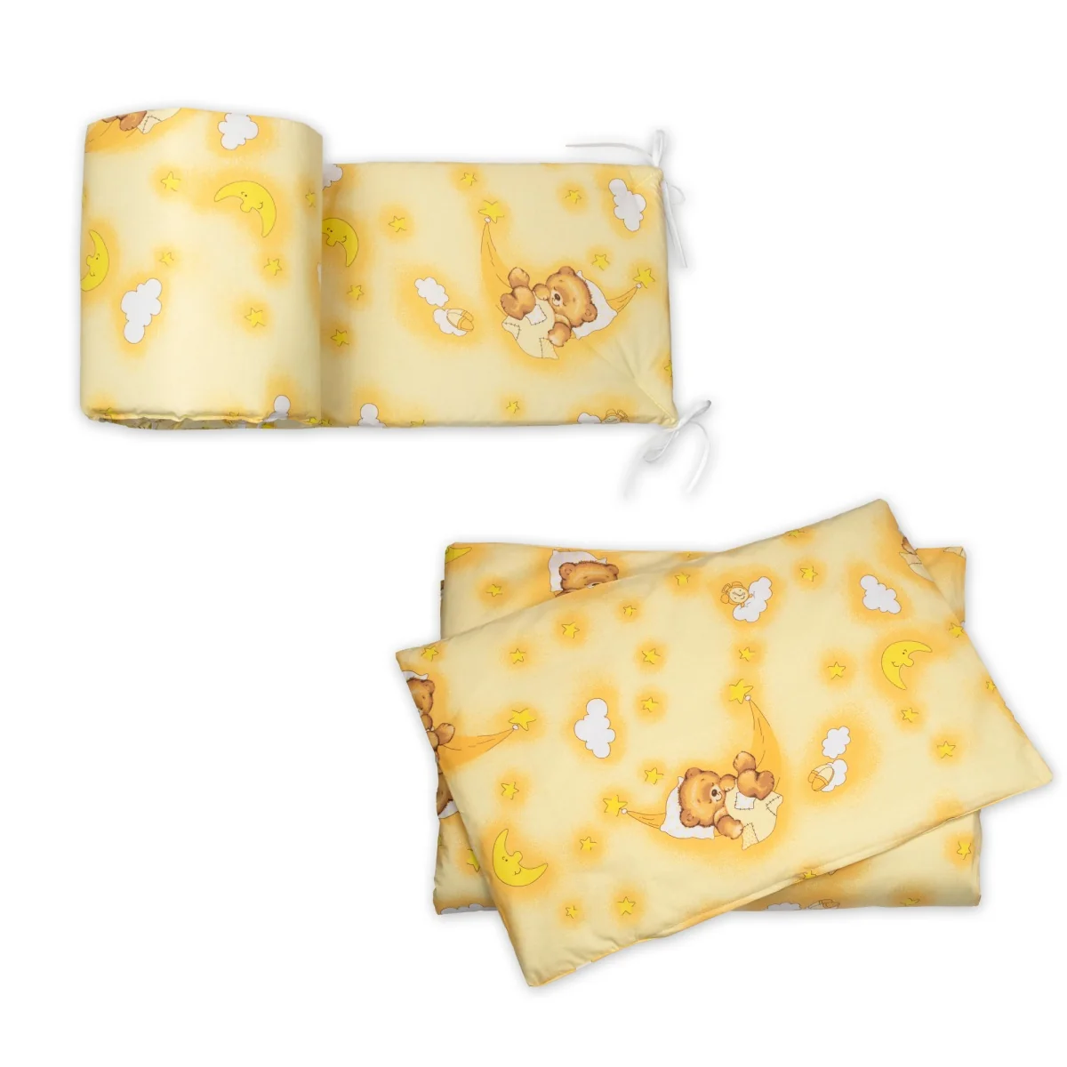 3D Mantinel s obliečkou + zavinovačka zadarmo, Medvedík krémový