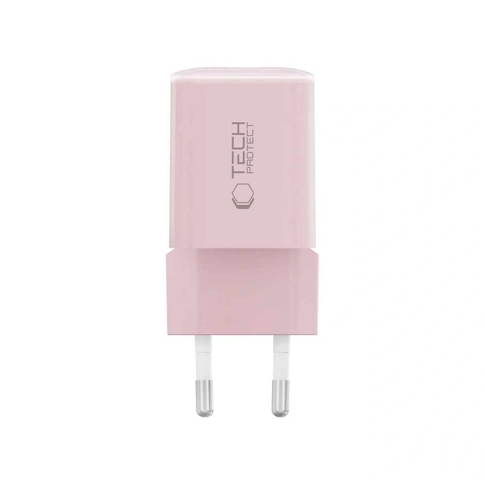 Tech-Protect NCM33W sieťová nabíjačka USB / USB-C 33W PD QC, svetloružová ová