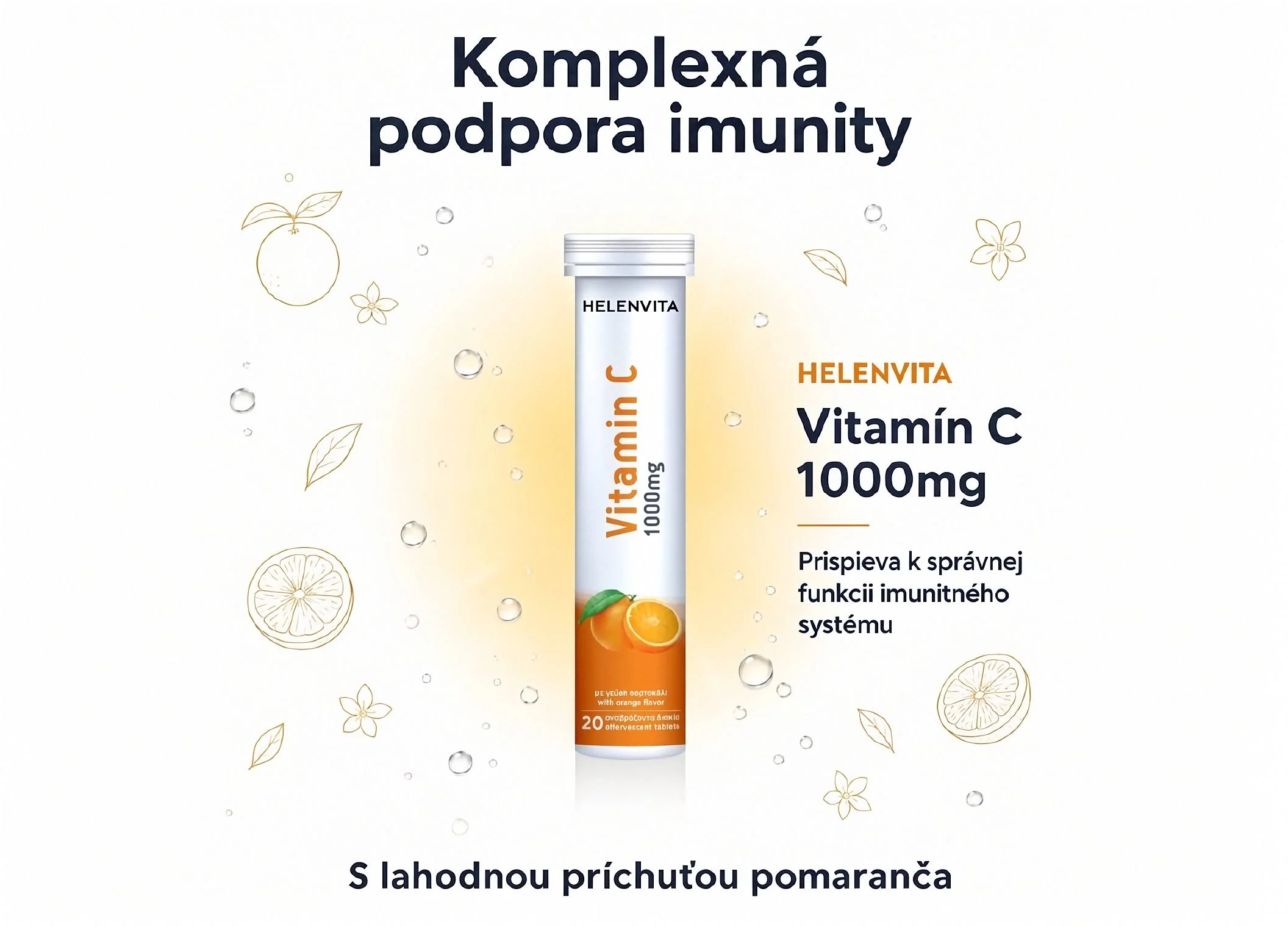 Helenvita Vitamín C 1000 mg 20 šumivých tabliet pomaranč