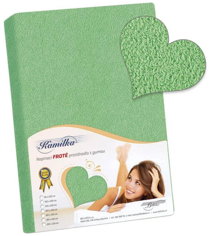 Froté prestieradlo 90x200 040 zelená K3 1×1 ks, posteľná plachta