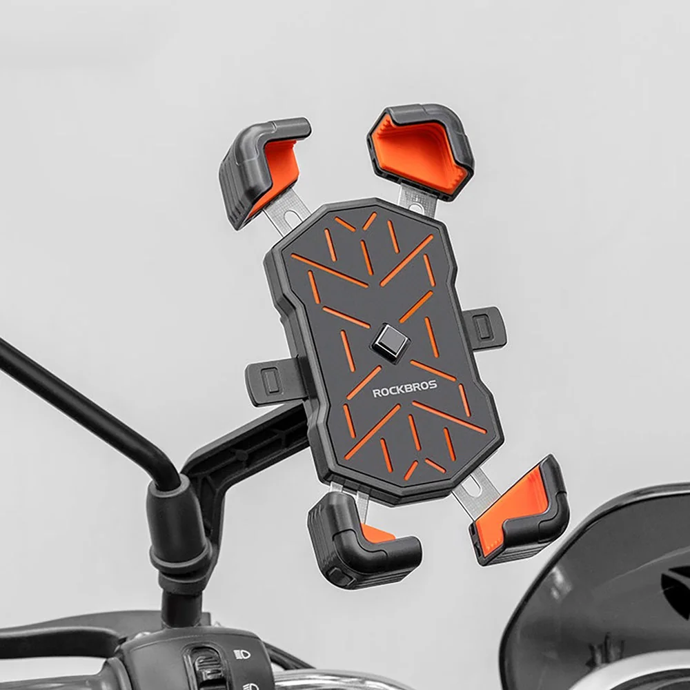 Rockbros HW-117 držiak na mobil na bicykel, čierny / oranžový