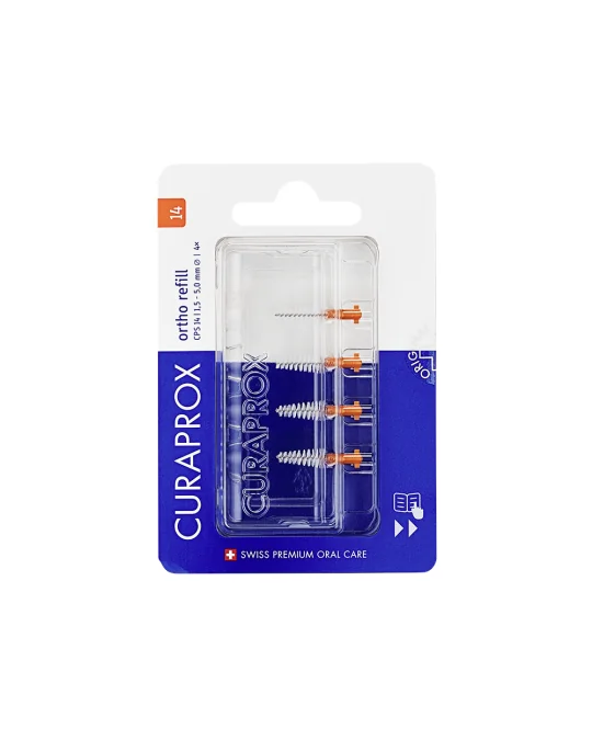 CURAPROX CPS 14 ortho refill oranžová
medzizubné kefky bez držiaka 1×4 ks, medzizubná kefka