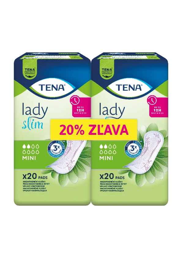 TENA Lady Slim Mini "20% ZĽAVA" 2×20 ks, inkontinenčné vložky