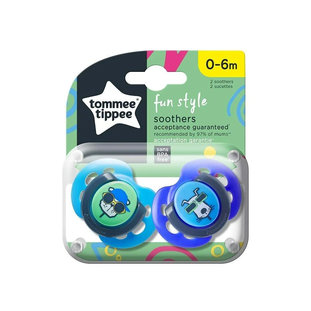 Tommee Tippee CTN Fun silikónové cumlíky 0-6 m, 2 ks