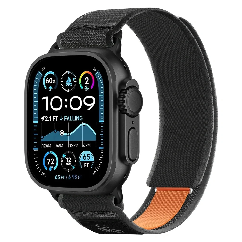 Tech-Protect Nylon Elite remienok na Apple Watch 44/45/46/49mm, black / orange / orange