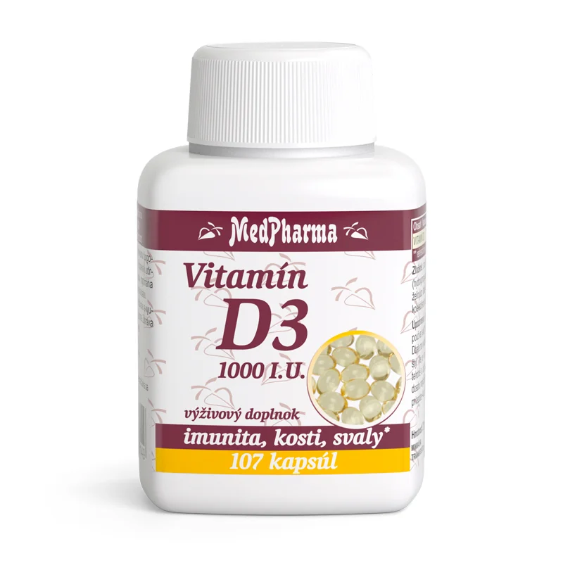 MedPharma Vitamín D3 1000 I.U. 1×107 tbl, výživový doplnok