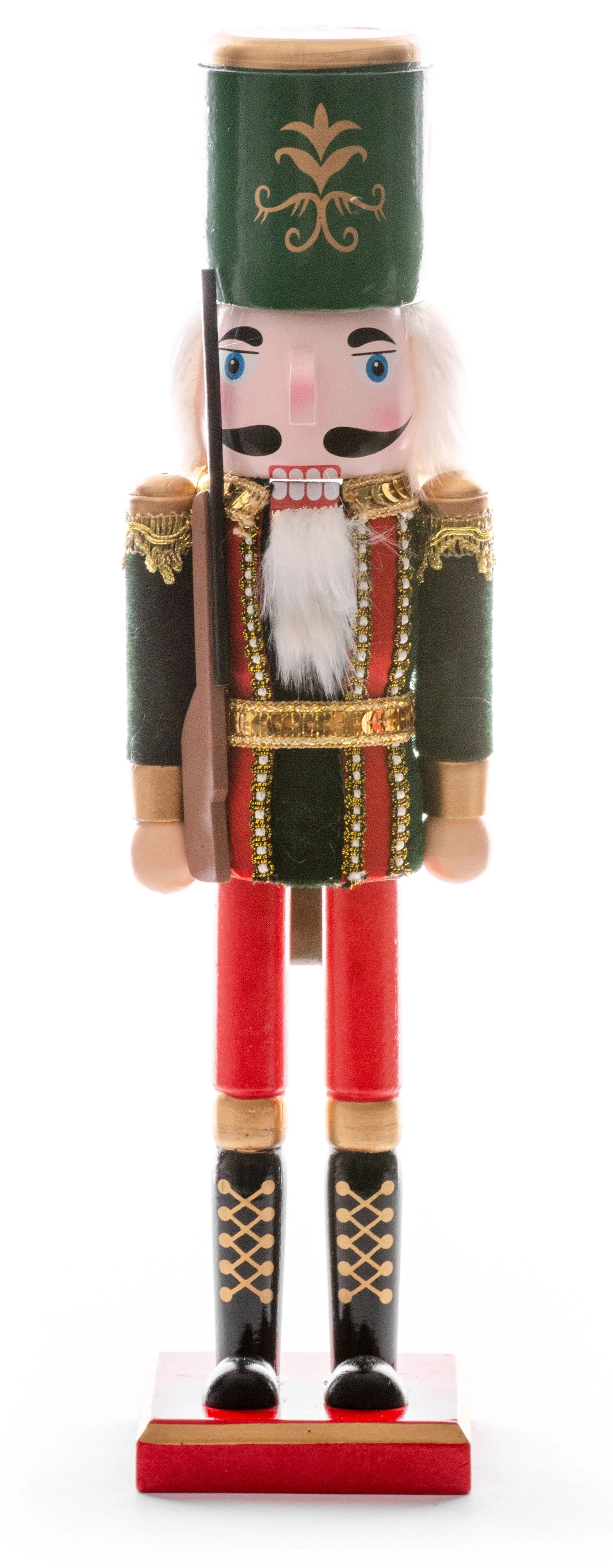 MagicHome vianočný luskáčik Woodeco s čapicou, 1 ks Drevo, 38 cm