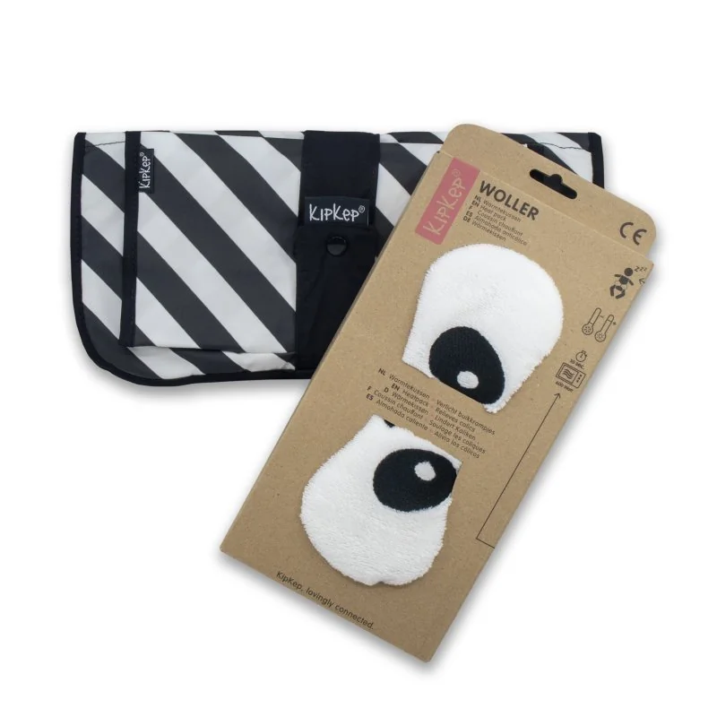 KipKep zvýhodnený balíček - WOLLER Panda White + NAPPER COMBI-SET Black Stripes