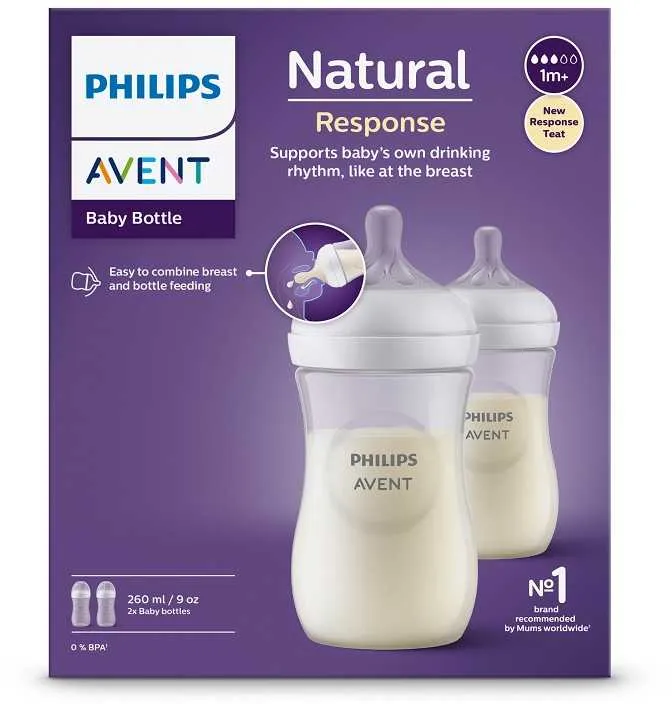 Philips AVENT Fľaša Natural Response 260 ml, 1m+ 2 ks 1×2 ks, fľaška
