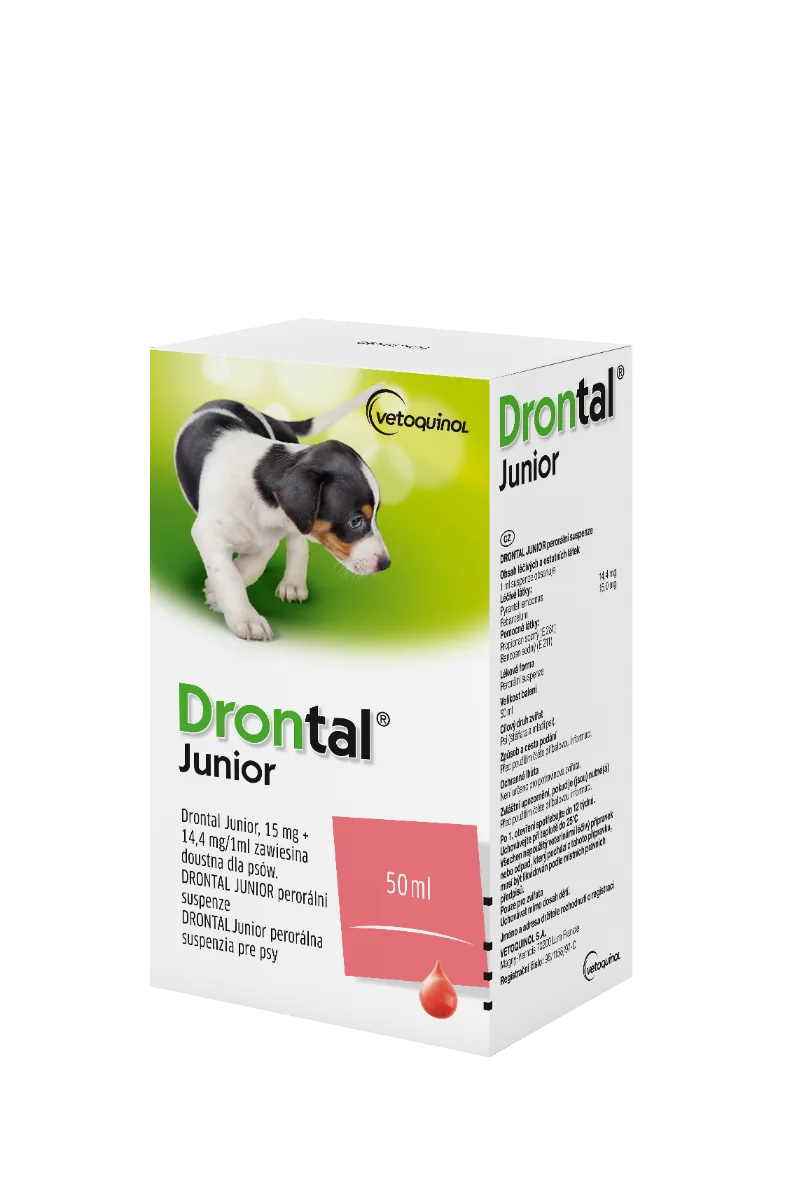 Drontal Junior 1×50 ml, perorálna suspenzia pre psy