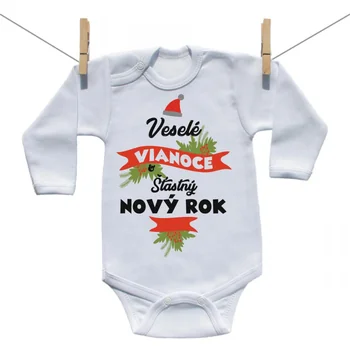Boodyy Body s dlhým rukávom Veselé Vianoce a šťastný nový rok Veľkosť: 80