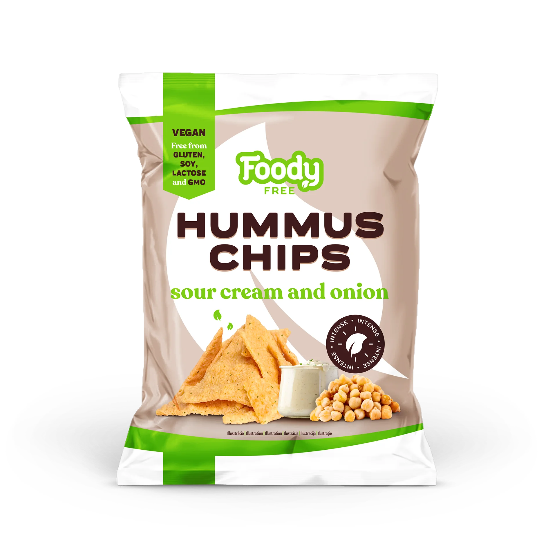 Foody free freeHummus Chips s príchuťou cibule a kyslej smotany 1×50 g, chipsy