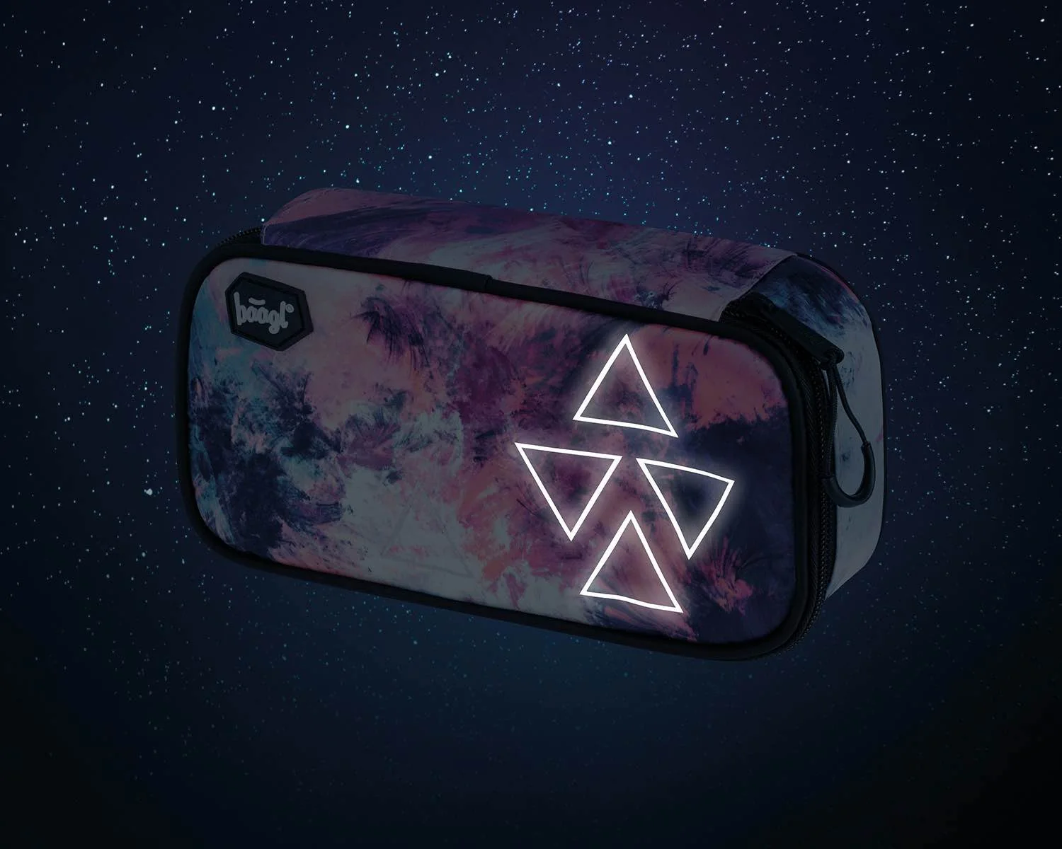 Baagl Školský peračník etui Abstract fialovo-ružový vzor Abstract