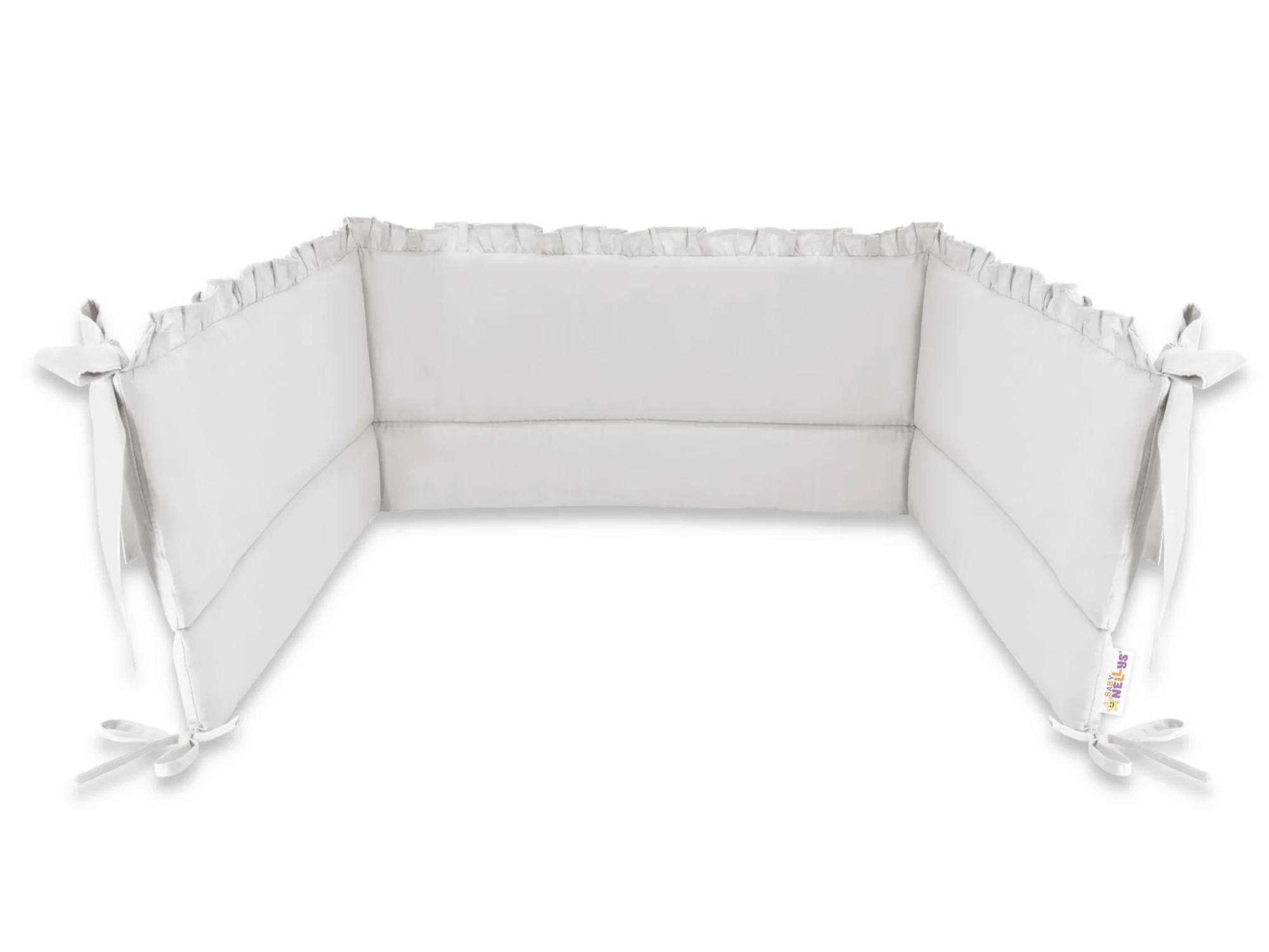 Mantinel s volánikom do postieľky 120 x 60 cm, Royal - sivá