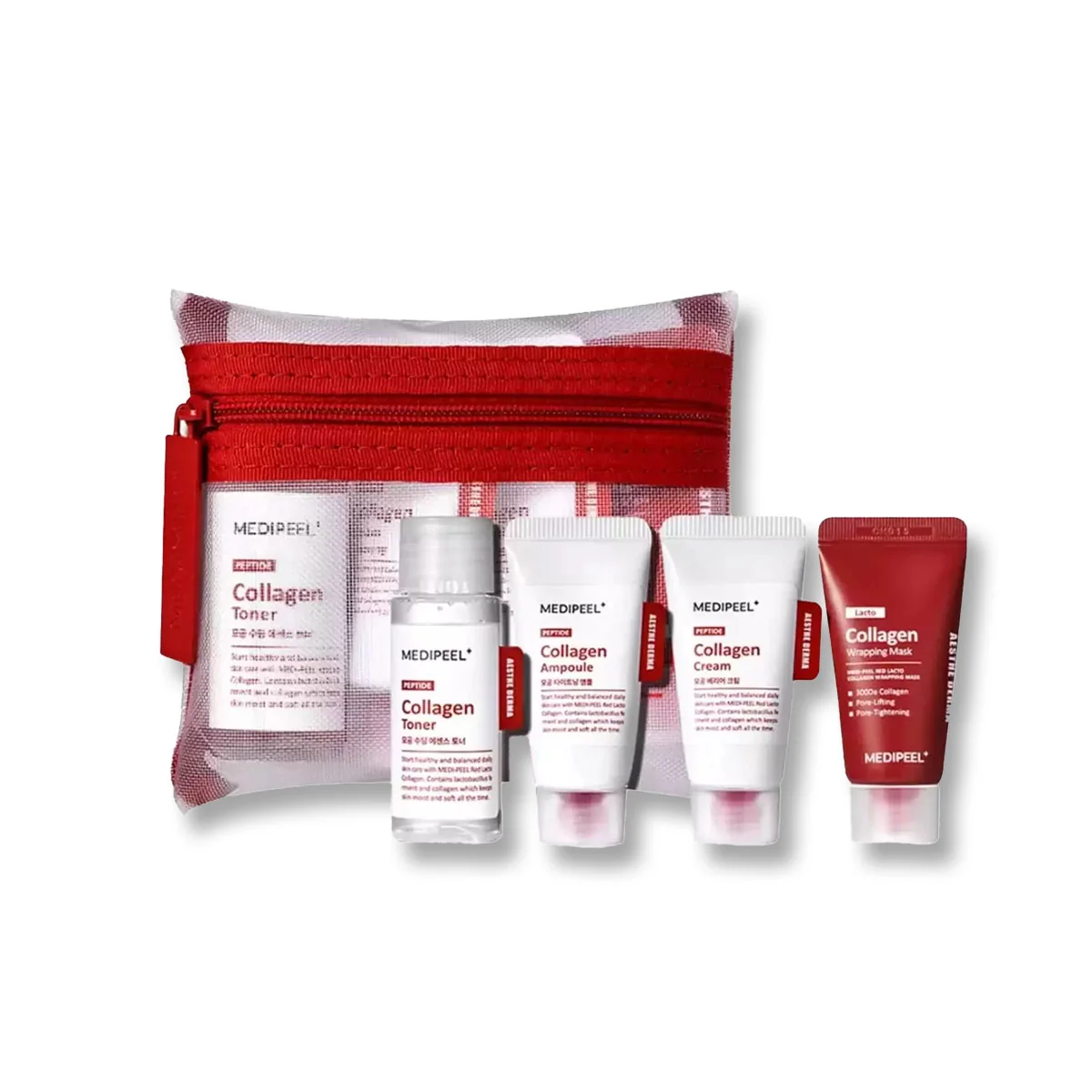 Medi-peel Red Lacto Collagen Skin Care Trial Kit set na omladenie pokožky (toner 30ml + ampule 15ml + cream 15ml + mask 15ml)