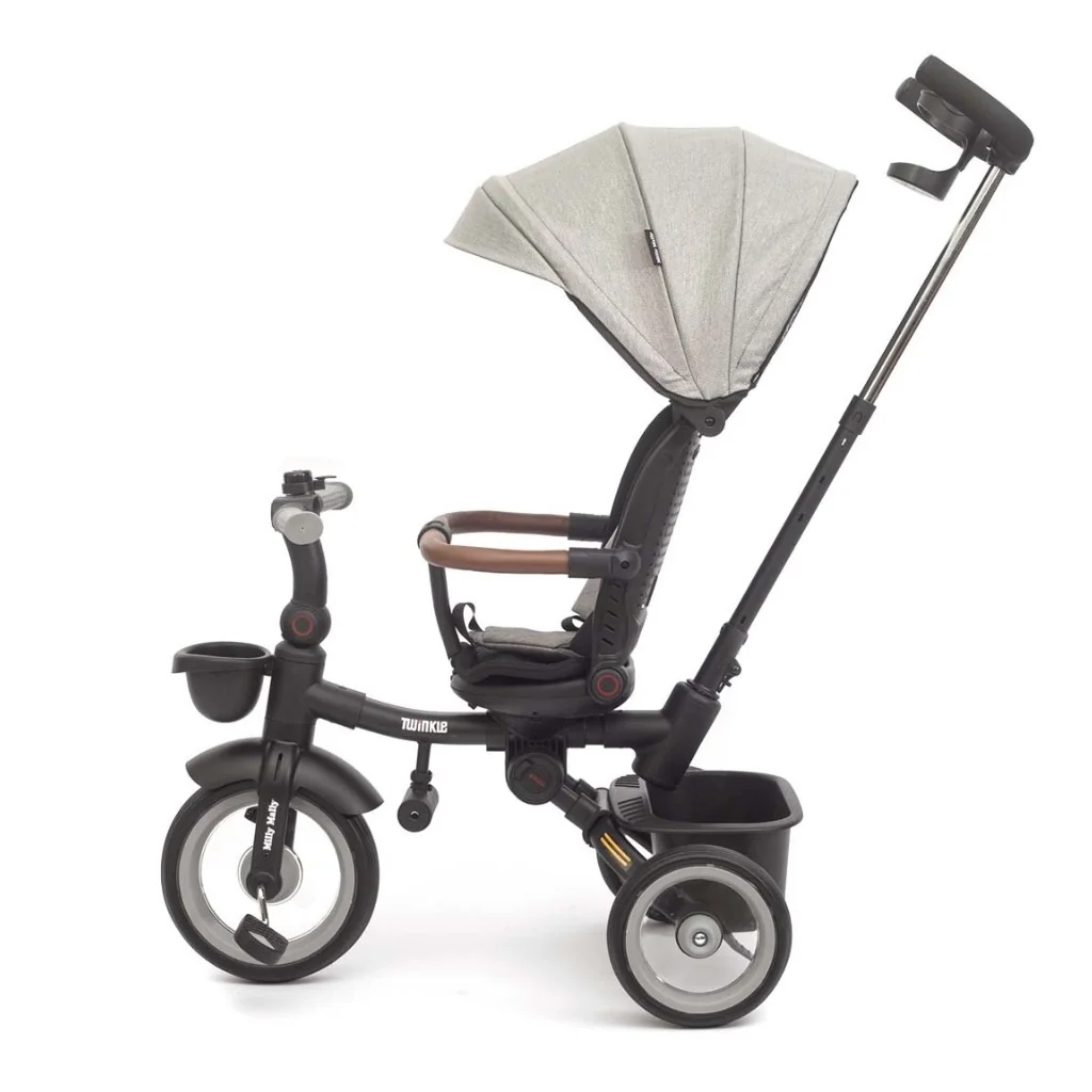 Luxusná detská trojkolka s osvetlením Milly Mally Twinkle grey ,