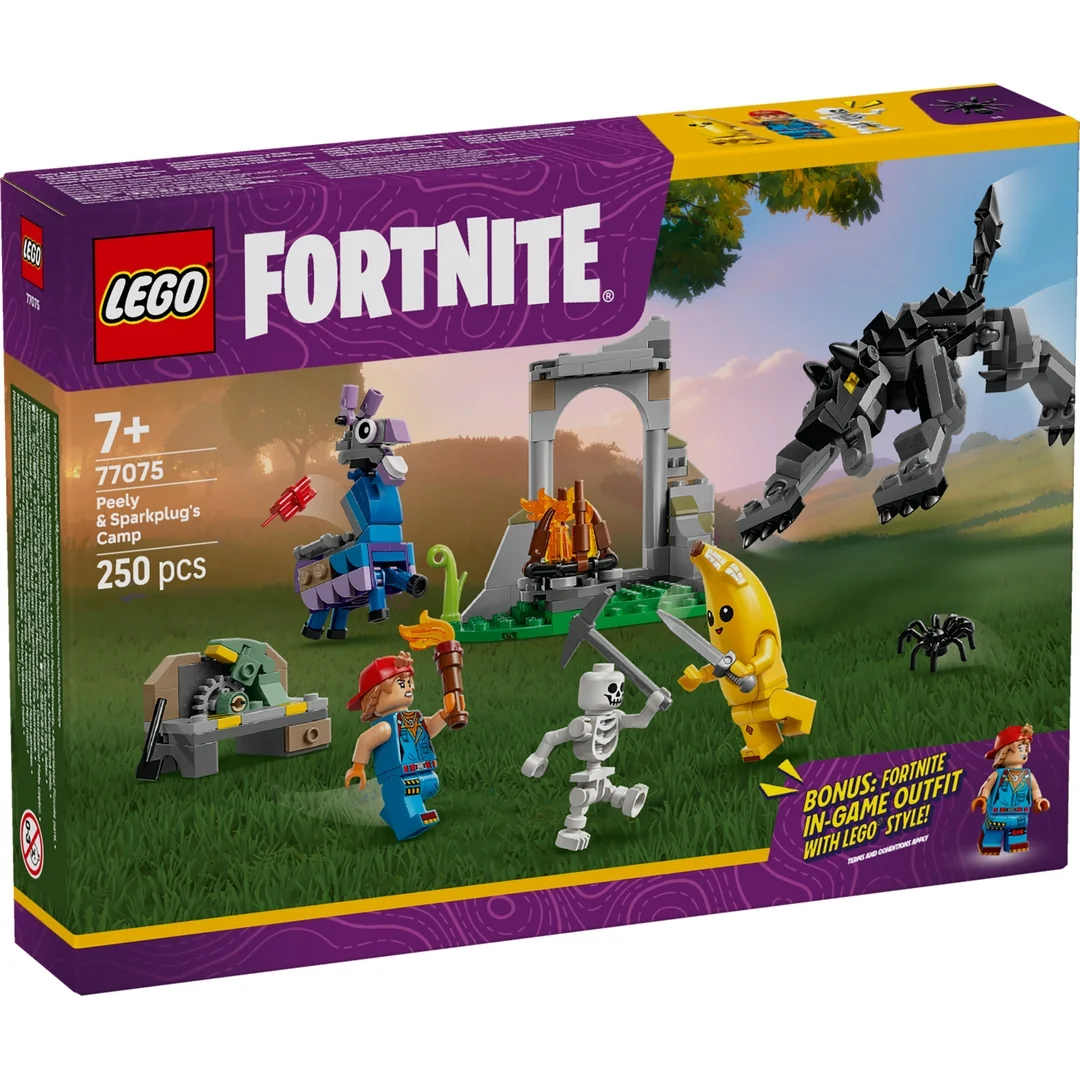 LEGO® Fortnite® 77075 Peely a Sparkplug a ich táborisko