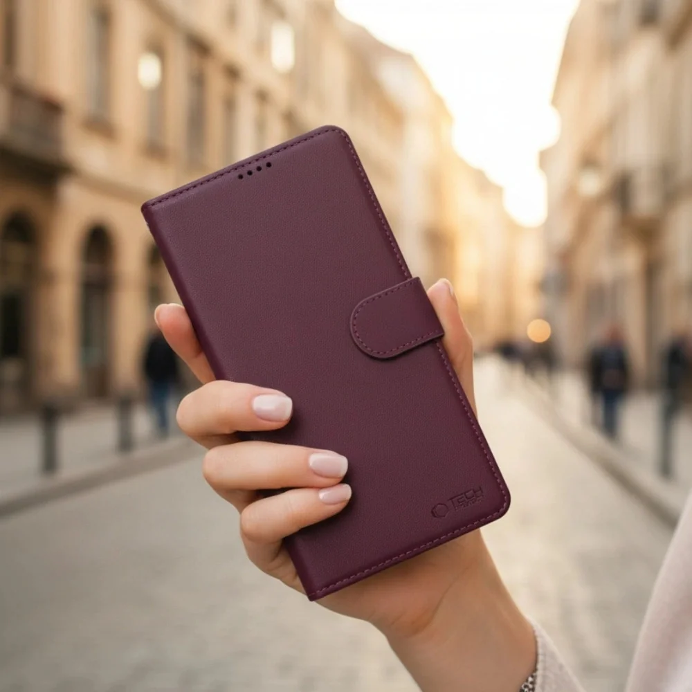 Tech-Protect Wallet knižkové puzdro na Samsung Galaxy S26, mulberry