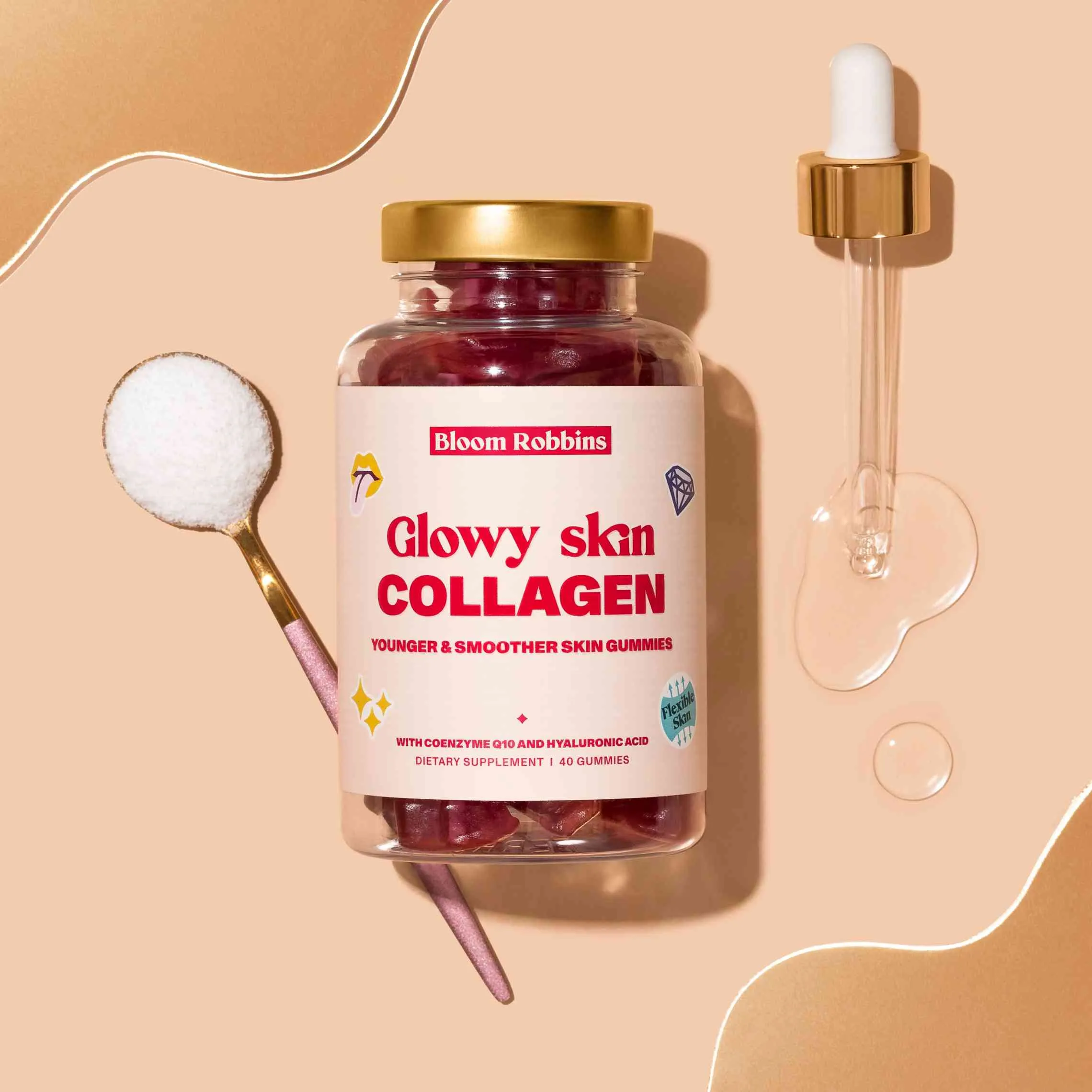 GLOWY SKIN COLLAGEN - Younger & smoother skin gummies 1×40 ks, kolagénový výživoý doplnok