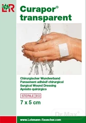 CURAPOR KRYTIE NA RANY TRANSPARENT 7x5 cm sterilné, vodeodolné 1x5 ks