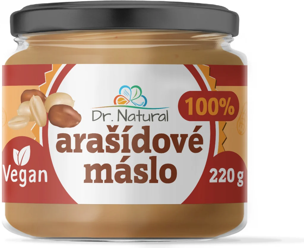 Dr.Natural Arašidový krém jemný 100% 1×220 g, arašidový jemný krém