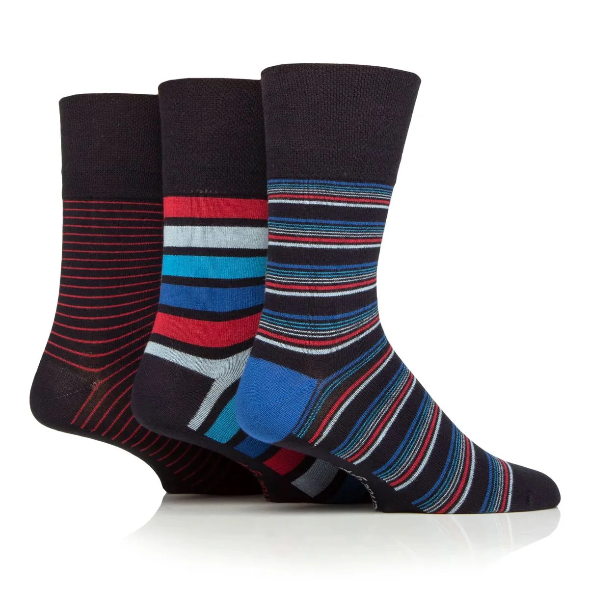 Pánske módne 3 páry Gentle Grip Bambus ponožky SAILOR STRIPE Veľkosť ponožiek 39-45
