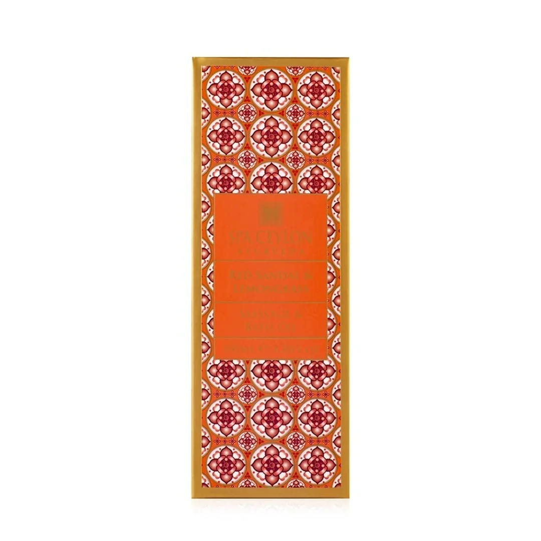 Masážny a kúpeľový olej Red Sandal & Lemongrass 100 ml, červené