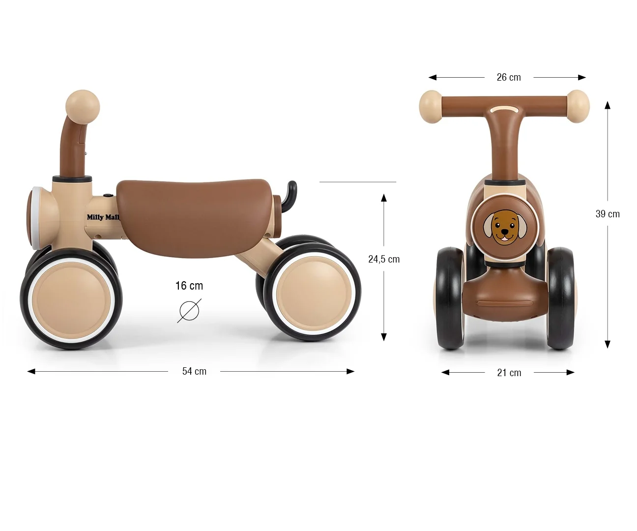 Detské odrážadlo Milly Mally York beige , 20C59028
